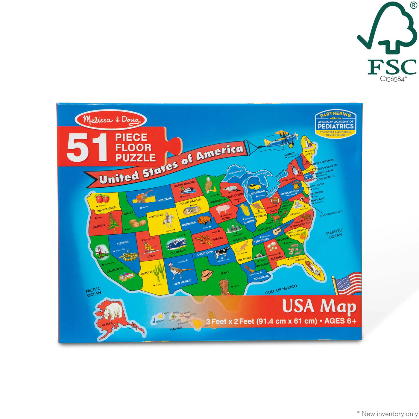 USA Map Floor Puzzle - 51 Pieces