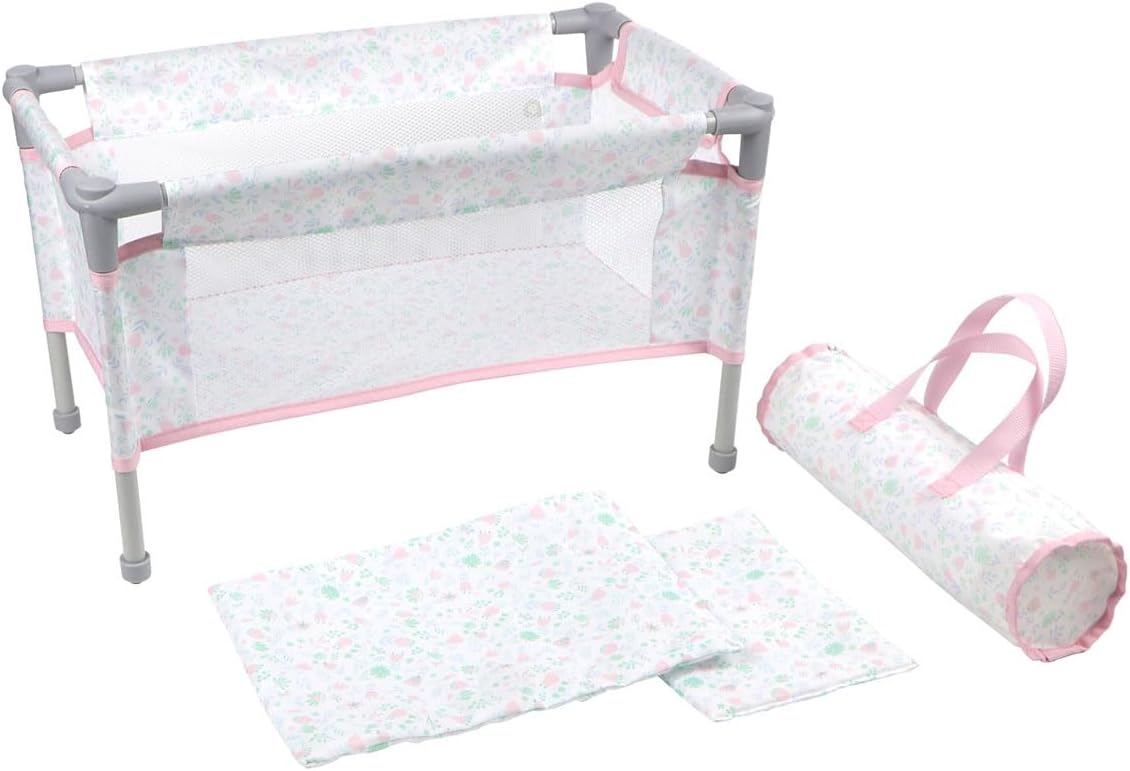 Berenguer Boutique Travel Folding Crib Playpen with Accessories