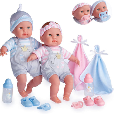 Berenguer Boutique 15in Baby Doll Twins Gift Set