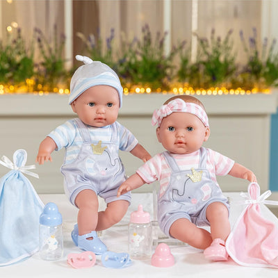 Berenguer Boutique 15in Baby Doll Twins Gift Set