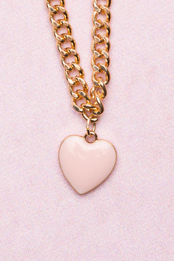 Boutique Chunky Chain Heart Necklace