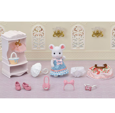Calico Critters Fashion Play Set Sugar Sweet Series - Marshmallow Mouse