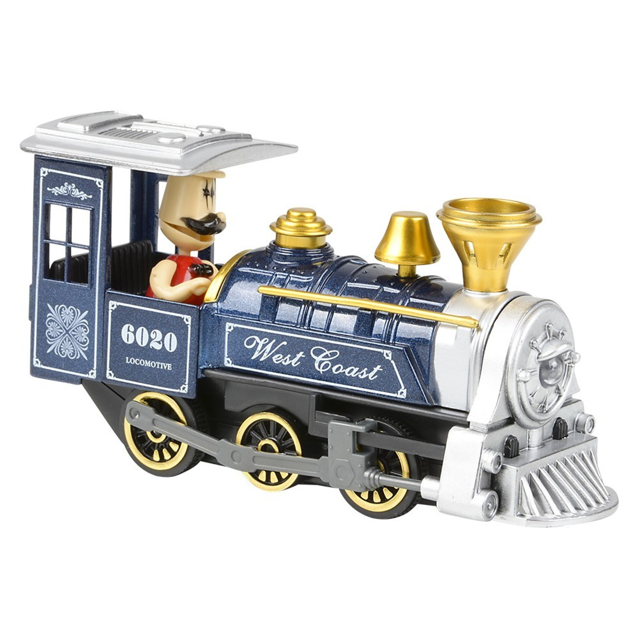 5.5" Die-Cast Pull Back Sonic Choo Choo Train with Lights and Sounds