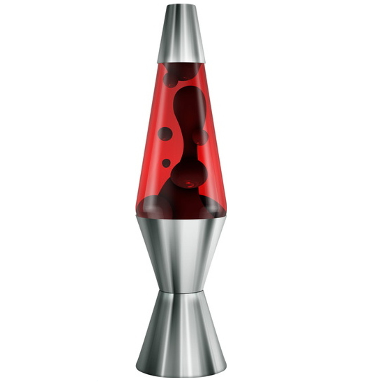 14.5" Chrome Plated Crimson and Red Lava Lamp