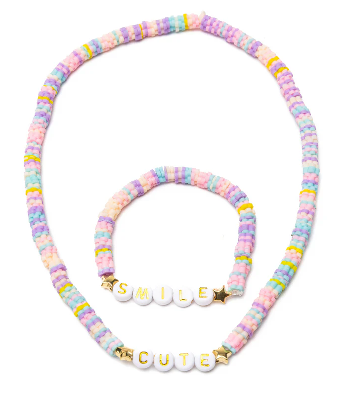 Cute Smile Necklace and Bracelet Set