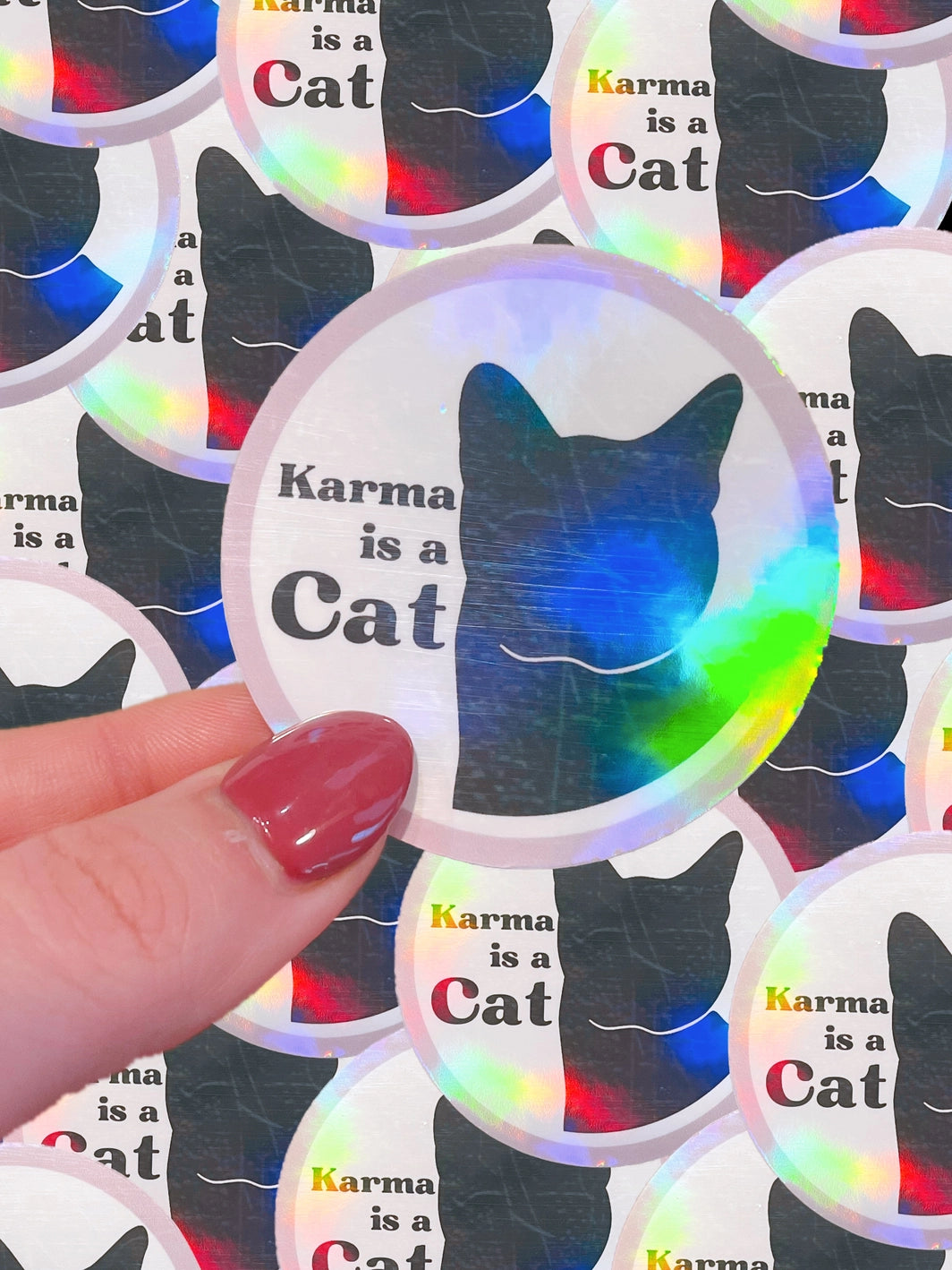 Karma | Taylor Swift Inspired *Holographic* Waterproof Sticker| Karma