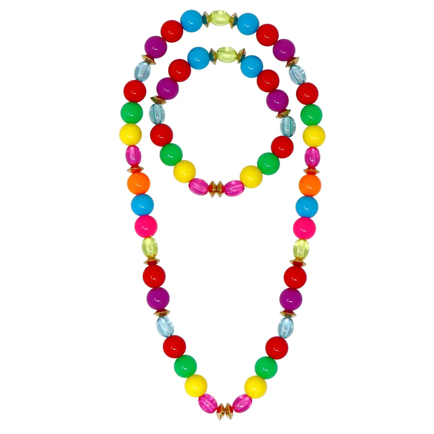 Rainbow Beaded Necklace and Bracelet