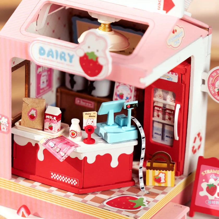 DIY Miniature House Strawberry Milk Box