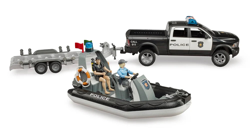 Bruder 2500 Ram Police Truck , Trailer, & Boat