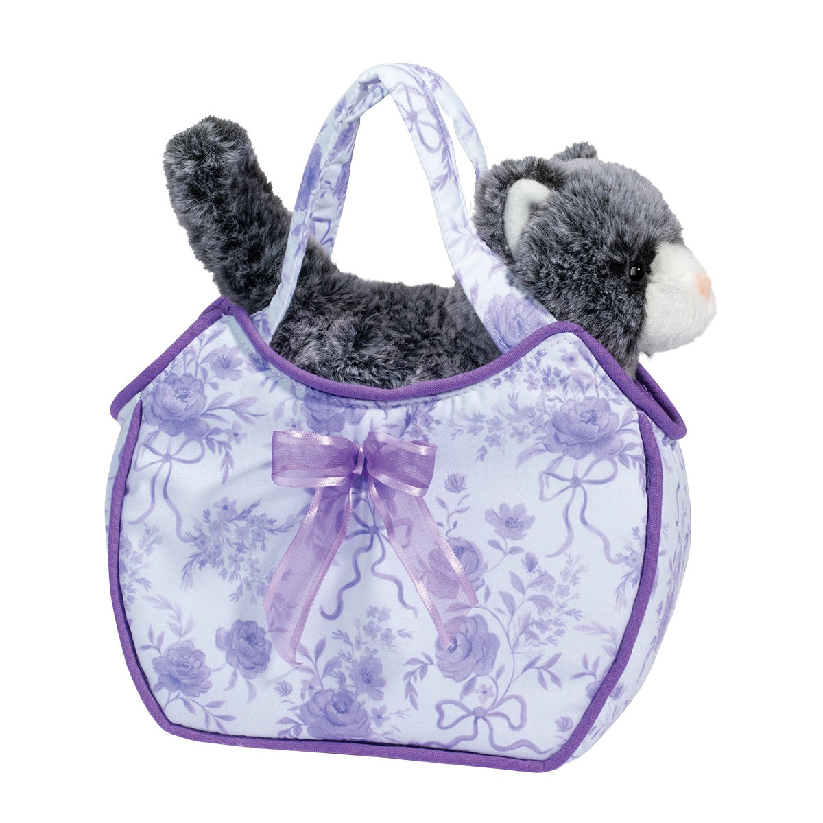 Fancy Flower Sassy Sak with Gray and White Cat