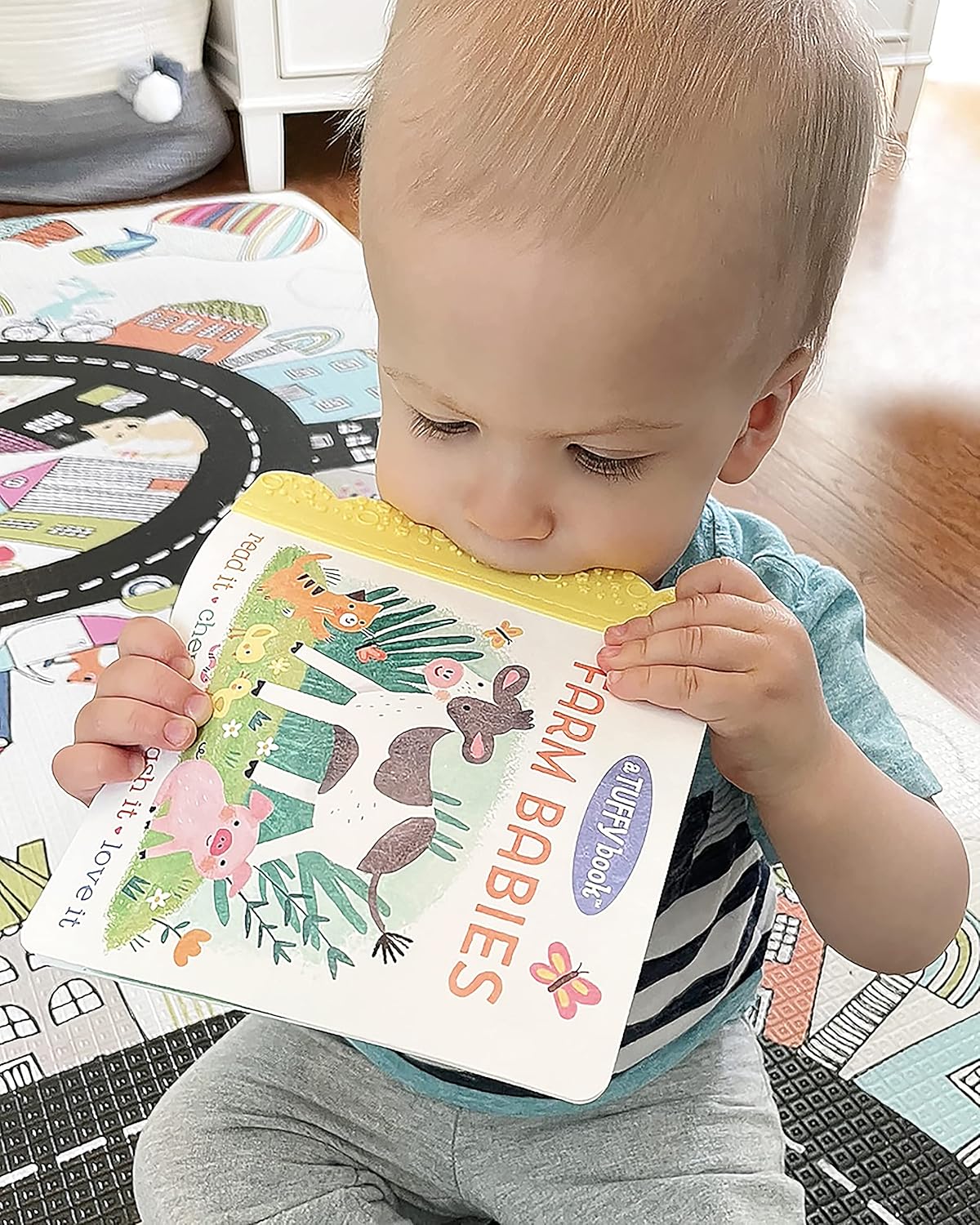 Tuffy Teether Book: Farm Babies