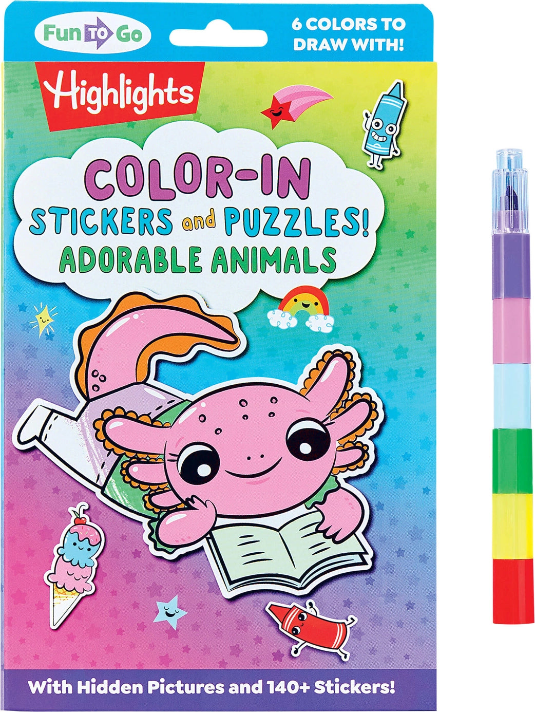 Highlights Color-in Stickers and Puzzles! Adorable Animals