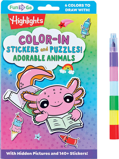 Highlights Color-in Stickers and Puzzles! Adorable Animals