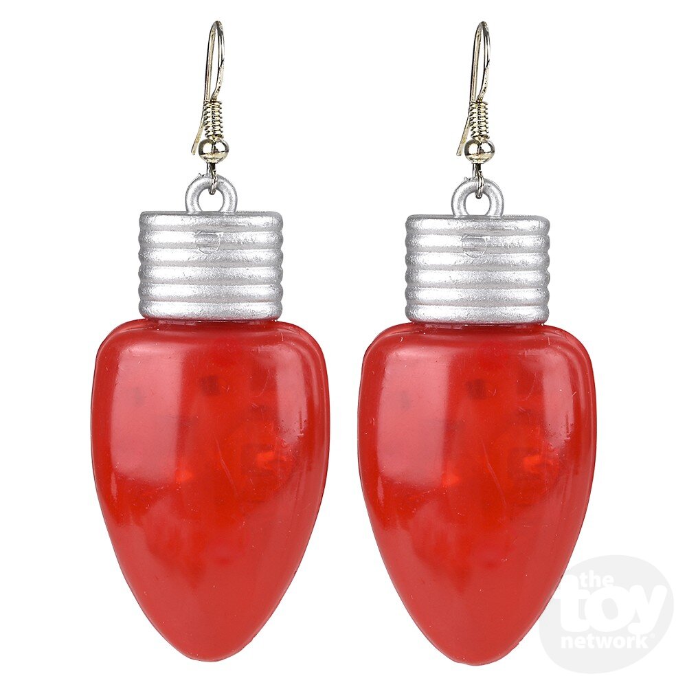 Flashing Light Up Christmas Bulb Earings