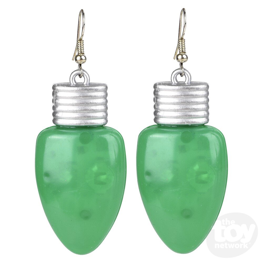 Flashing Light Up Christmas Bulb Earings