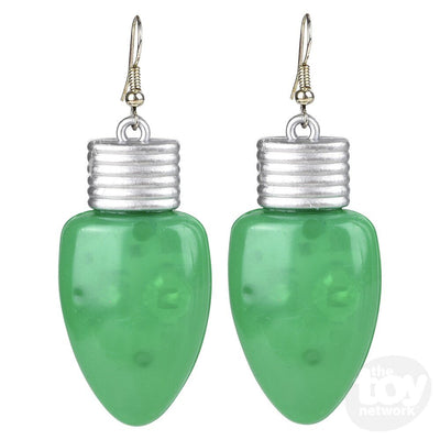 Flashing Light Up Christmas Bulb Earings