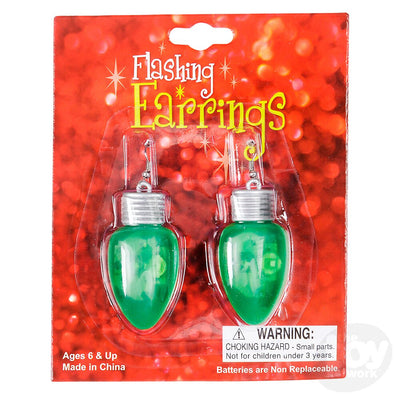 Flashing Light Up Christmas Bulb Earings