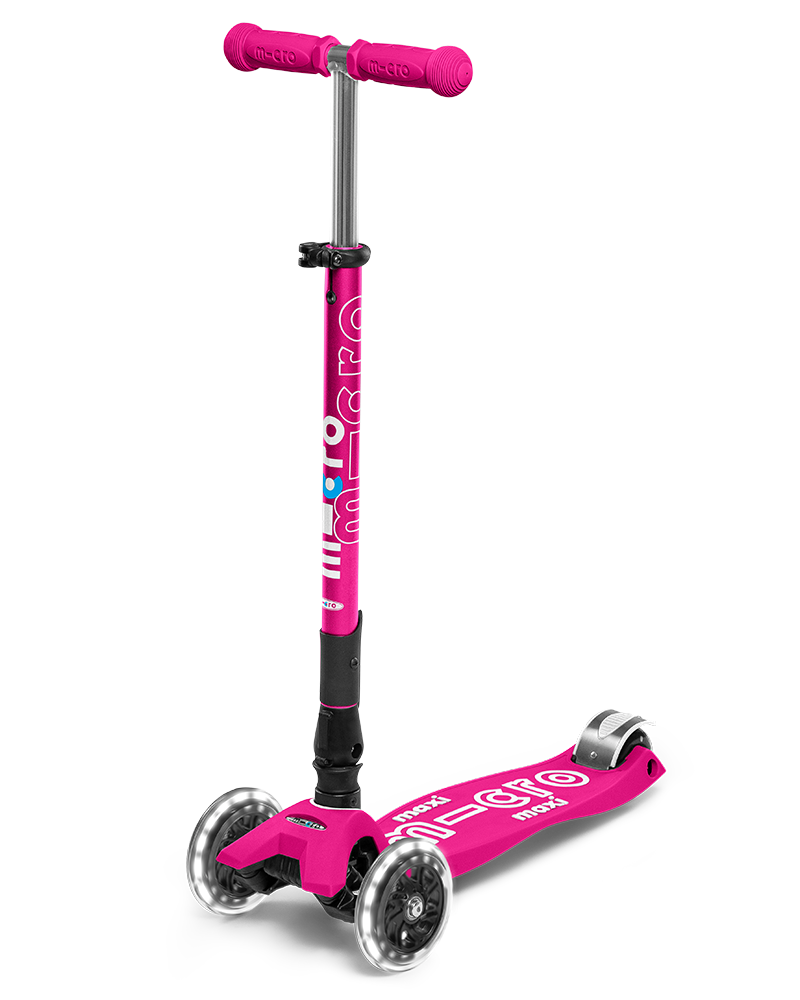 Micro Mini LED Foldable Scooter- Pink