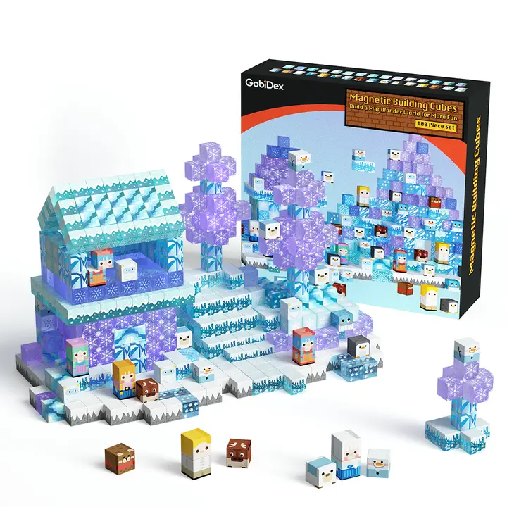 GobiDex Frozen Magnetic Building Cubes 100 Pc Set