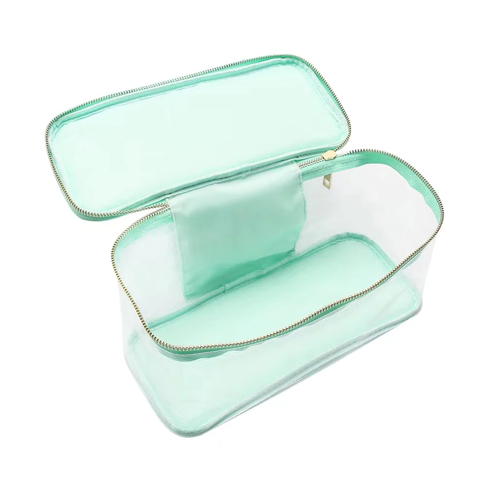 Varsity Patch Clear Accessory Bag for Hair Products
