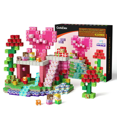 GobiDex Heart Blocks Magnetic Building Cubes 100 Pc Set