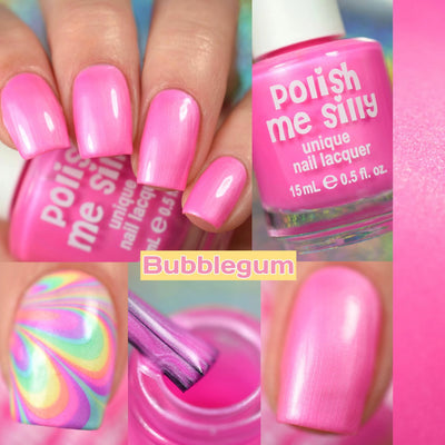 Bubblegum - Bright Lights Solid Pearl Satin Pink Polish Nail Polish