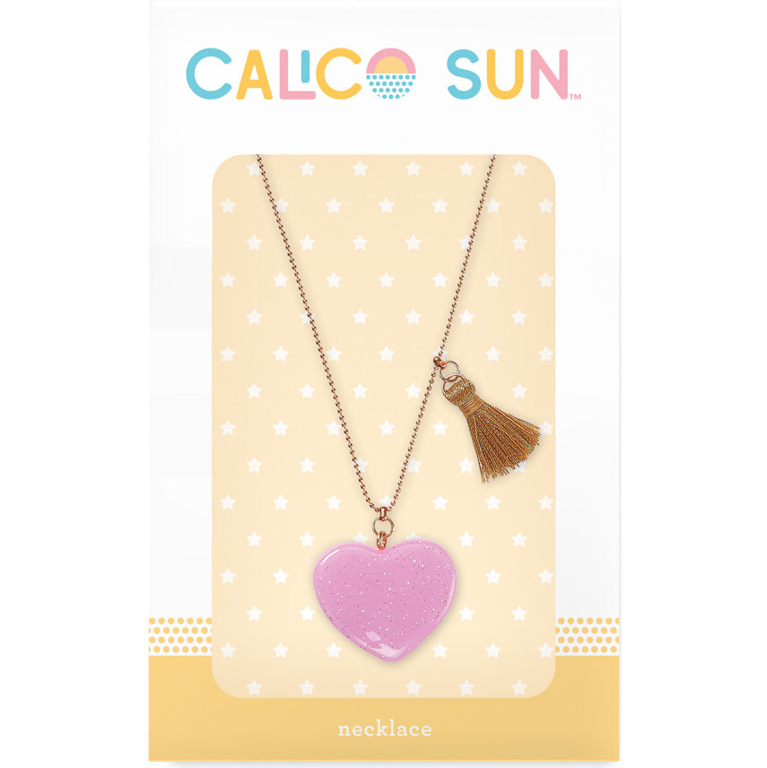 Calico Sun Lily Heart Necklace