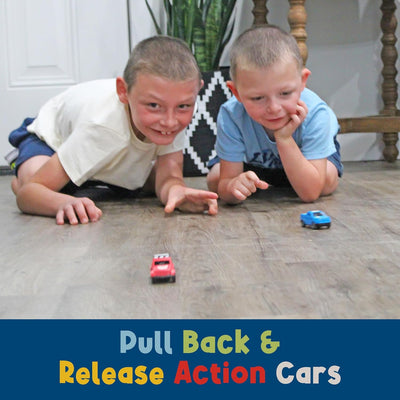MEAVIA Line & Learn Cars Edition with 20 Pull Back Cars
