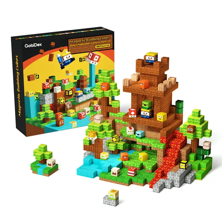 GobiDex Lumberjack Magnetic Building Cubes 100 Pc Set