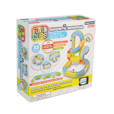 Rail Cube Magnetic Monorail Starter 32 Block Set