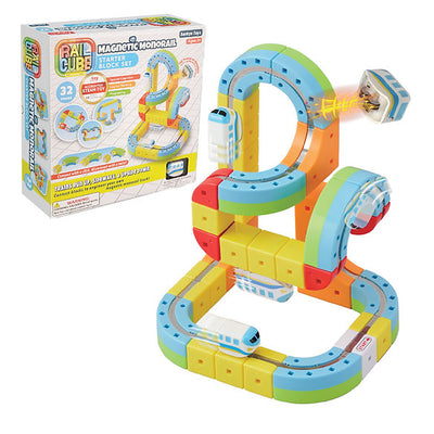 Rail Cube Magnetic Monorail Starter 32 Block Set
