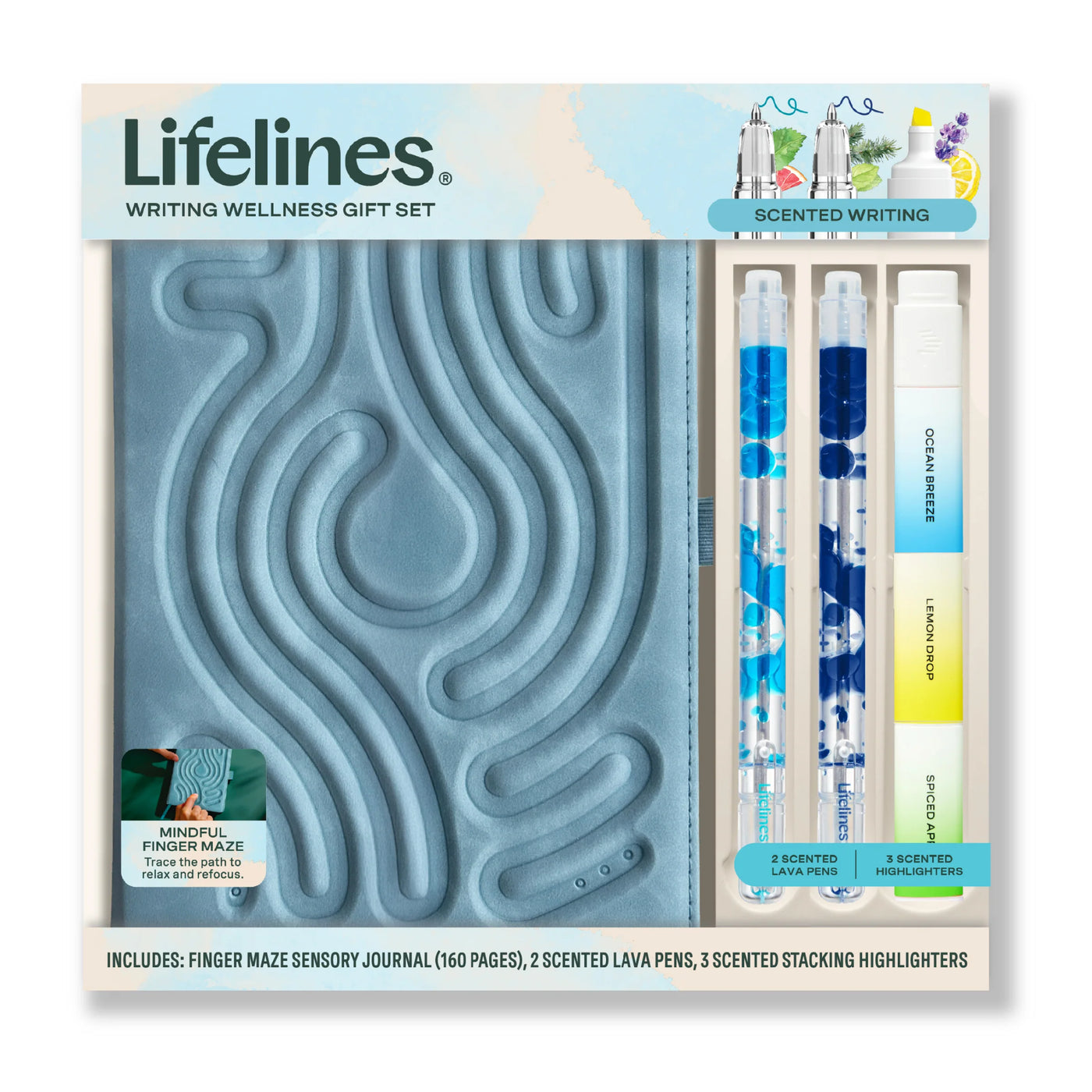 Lifelines Writing Wellness Gift Set-Blue