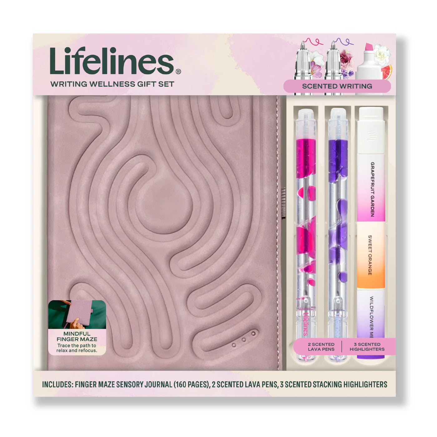 Lifelines Writing Wellness Gift Set-Dusty Pink