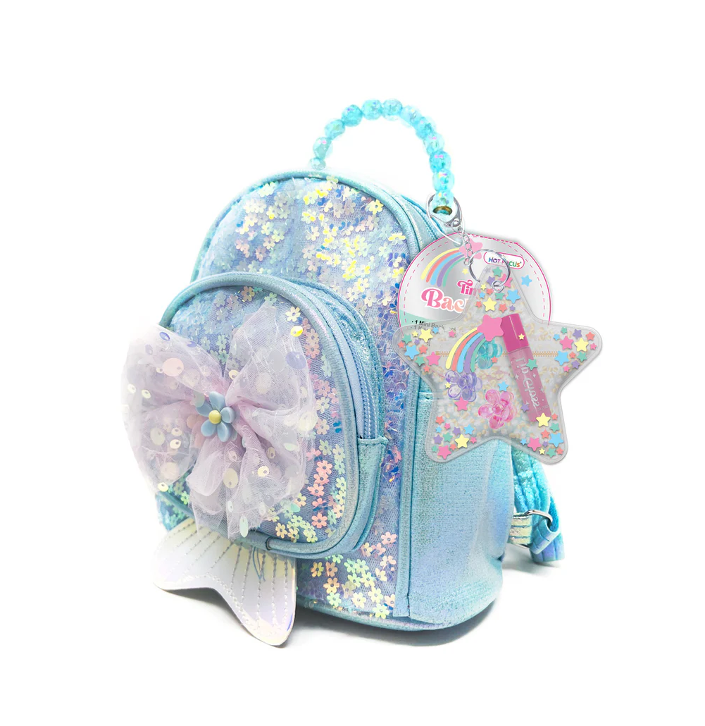 Mermaid Tiny Backpack with Lip Gloss and Hair Clips