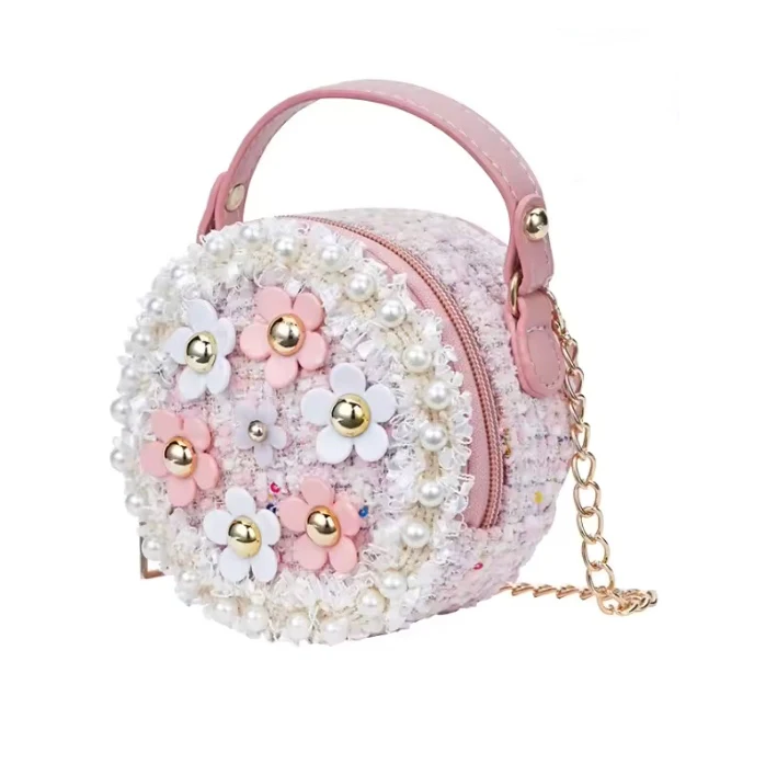 Mini Tweed Flower Purse