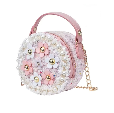 Mini Tweed Flower Purse