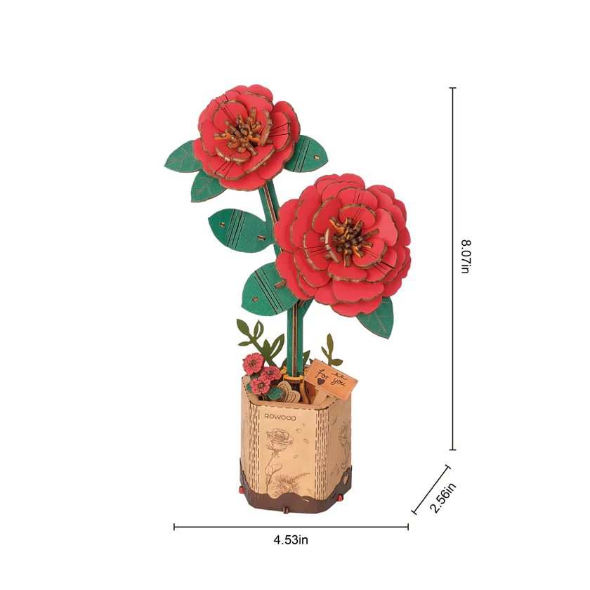 Modern Wooden Bloom Puzzle Camellia