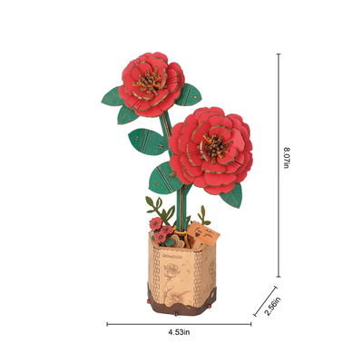 Modern Wooden Bloom Puzzle Camellia