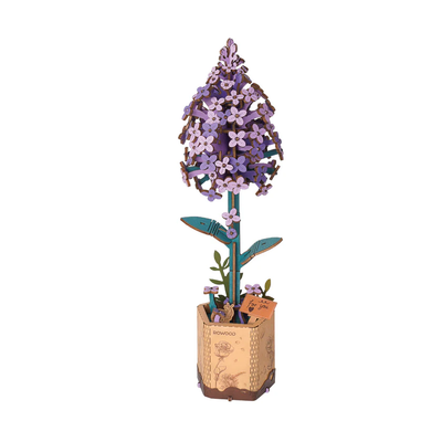 Modern Wooden Bloom Puzzle Lilac