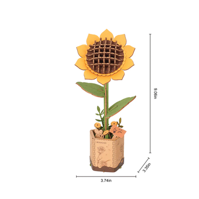 Modern Wooden Bloom Puzzle Sunflower