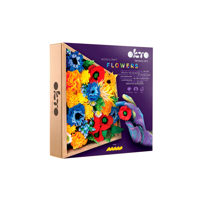 OKTO Sensory Art 3D Flowers Air Dry Clay Art Kit