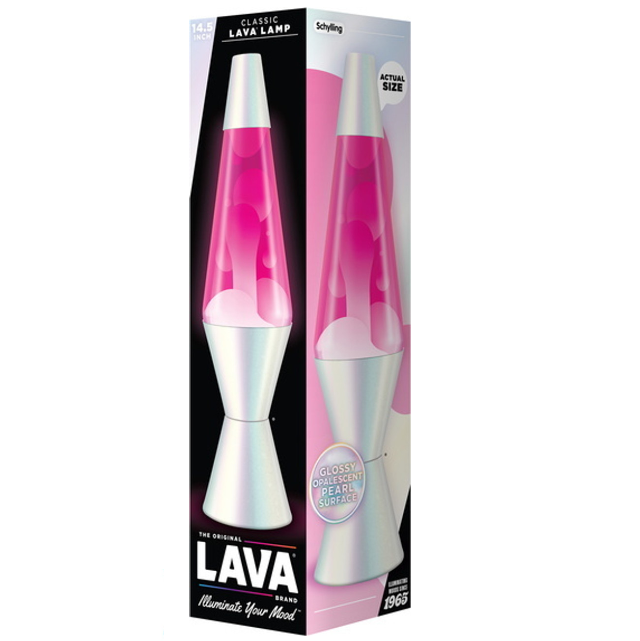 14.5" Opalescent Pink and White Lava Lamp