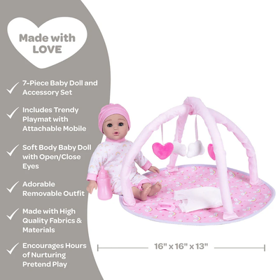 Over the Rainbow 7 Piece Playmat Baby Doll Gift Set