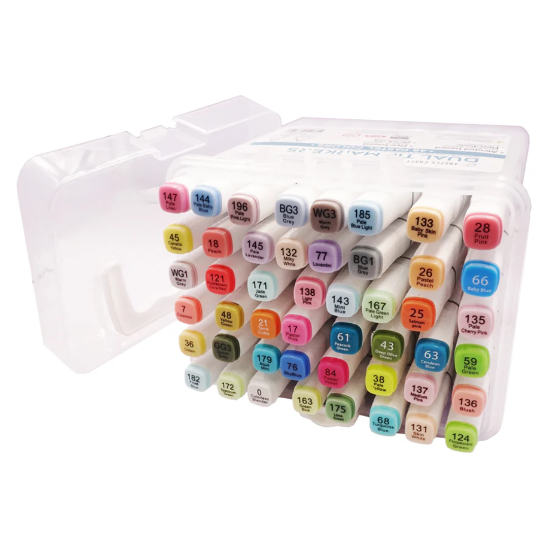 Angels Craft 48 Pastel Dual Tip Alcohol Based Markers