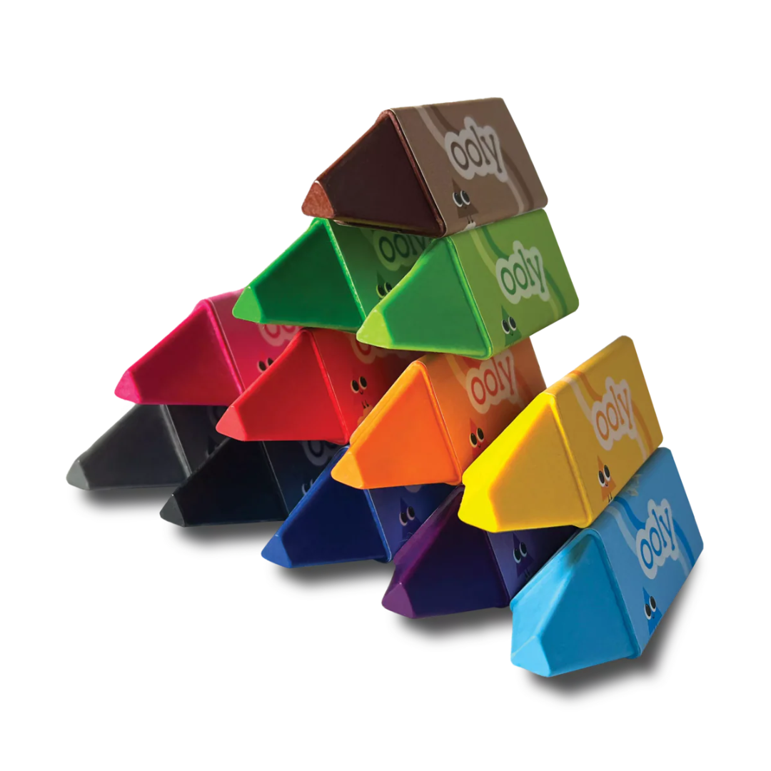 Happy Triangles Set of 12 Jumbo Crayons