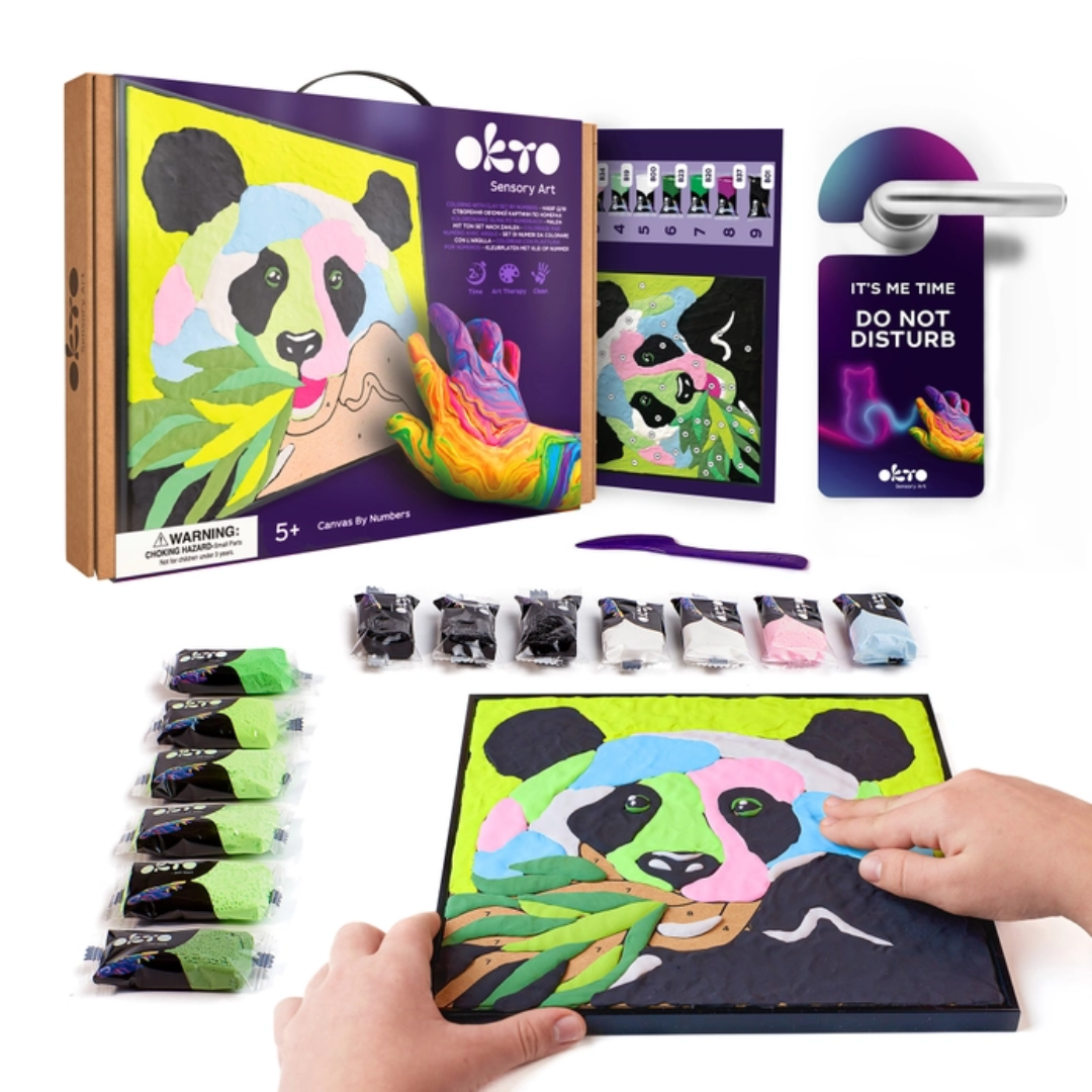 OKTO Sensory Clay by Numbers Art Kit - Panda