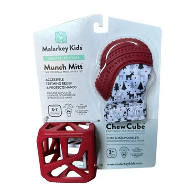 Limited Edition Red Holiday Munch Mitt Chew Cube Set