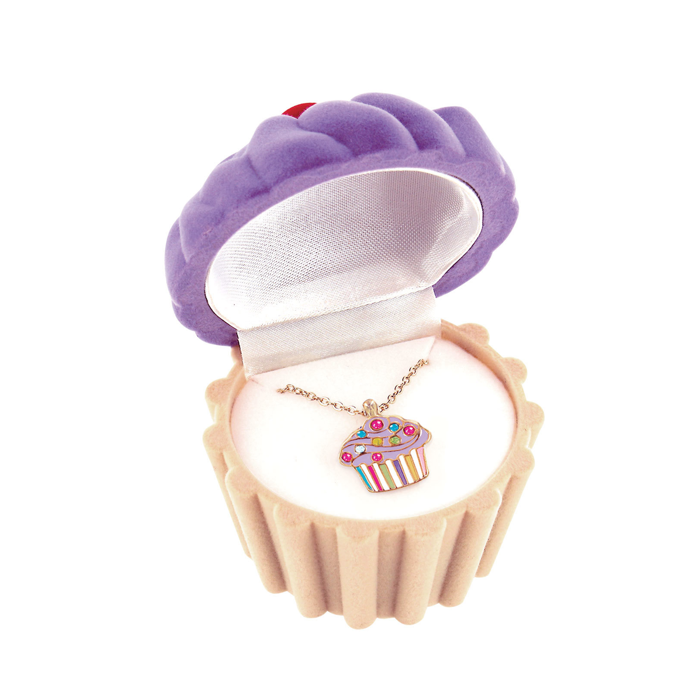 Purple Cupcake Necklace and Jewelry Case