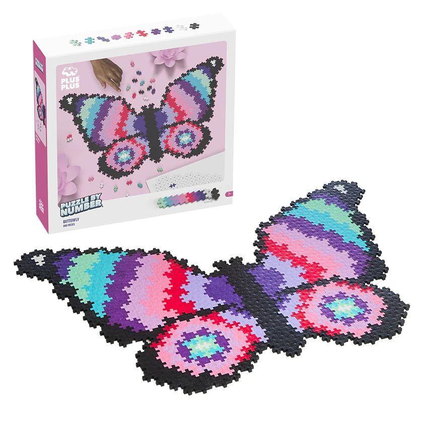 Plus Plus Puzzle by Number Butterfly