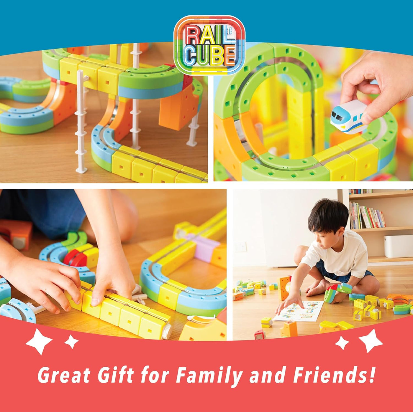 Rail Cube Magnetic Monorail Deluxe 66 Block Set